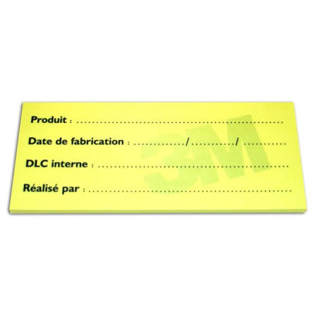 Notes Post-it de traçabilité alimentaire 100x40 mm, 50 feuilles/bloc