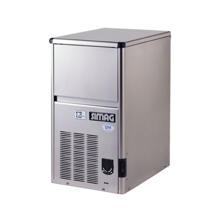 Machine à glaçons refroidissement air SCN35A - glaçons cubes pleins 27g - prod. 34 kg/24h - stock 17 kg - 485x575x721 mm