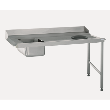 Table d'entrée - bac et TVD - raccordable à gauche - 1600x760x840 mm