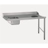 Table d'entrée - bac et TVD - raccordable à gauche - 1600x760x840 mm