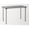 Table centrale inox sans étagère - sans roulettes - 1400x700x900 mm