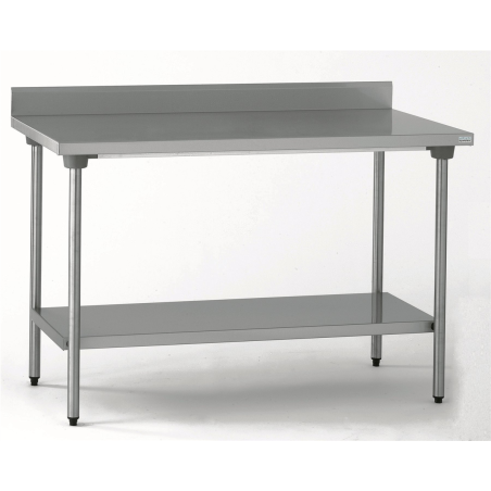 Table adossée inox avec étagère - sans roulettes - 2000x700x900 mm