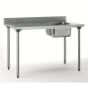 Table du chef adossée - 1 bac droite 400x400 mm - sans étagère - 1200x700x900 mm
