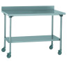 Table adossée inox avec étagère - avec roulettes - 1000x700x900 mm