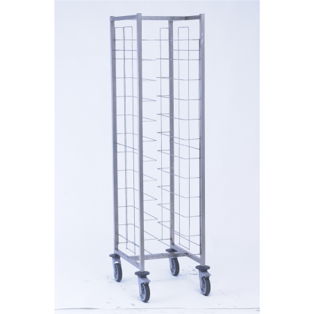 Chariot soudé - inox - 12 niveaux - pas de 125 mm - entrée par largeur 320/370 mm - 516x630x1790 mm