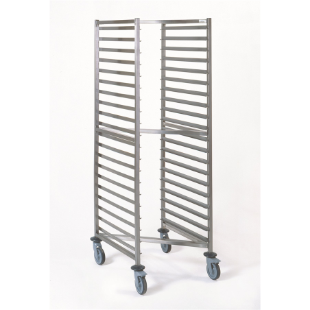 Echelle gastronorme encastrable, soudée inox et à glissières - 20 niveaux - GN 2/1 - 775x655x1785 mm