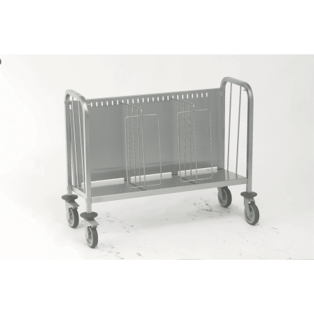 Chariot porte-assiettes inox - pour 200 assiettes Ø290 mm - 1065x450x810 mm