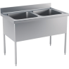 Plonge adossée 2 bacs - 1200x700x850/900 mm - ( bacs 500x500 mm)