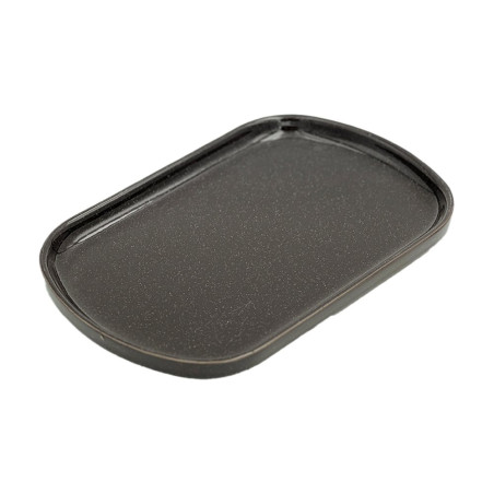 Assiette Oblong ovale noire -  26x17 cm