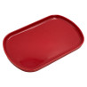 Assiette Oblong ovale rouge -  33x21 cm