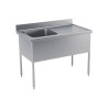 Plonge adossée 1 bac - 1200x700x850/900 mm - bac à gauche (500x500 mm)