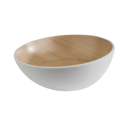 Bol mélamine Frida blanc décor bois diam.25cm 1,6L