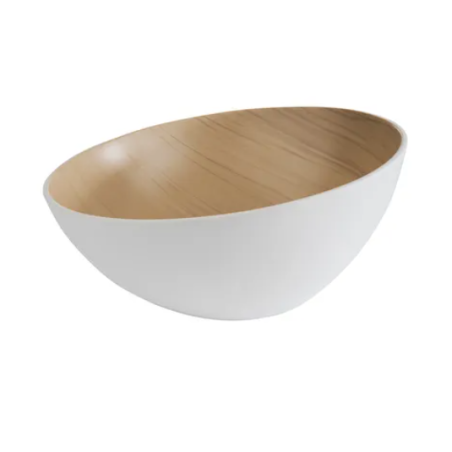 Bol mélamine Frida blanc décor bois diam.28,5cm 2,6L