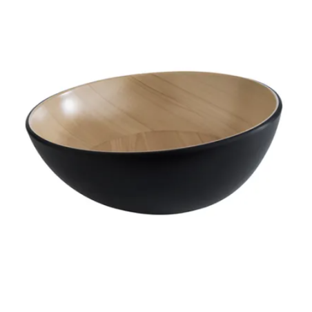 Bol mélamine Frida noir décor bois diam.25cm 1,6L