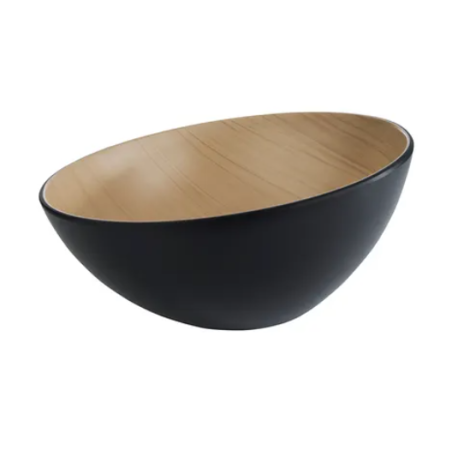 Bol mélamine Frida noir décor bois diam.28,5cm 2,6L