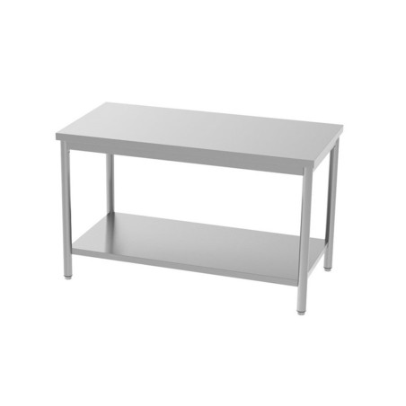 Table centrale en inox - avec étagère - 800x600 mm