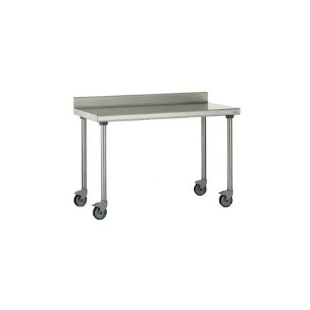 Table adossée - sans étagère - avec roulettes - 1400x700x900 mm