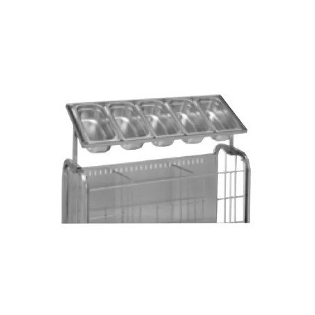 Distributeur à couverts amovible pour 5 GN 1/3 - inox