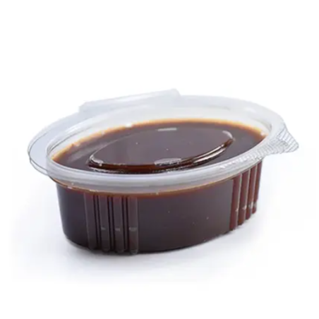 Pot à sauce charnière 3cl Ø5x2,5 cm en PP transparent