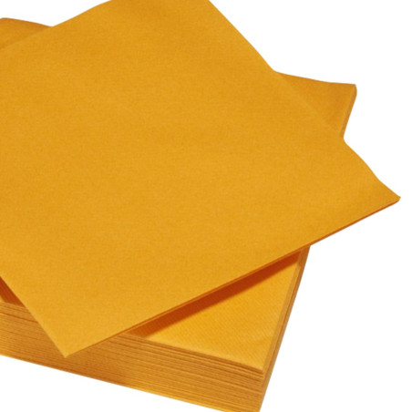 Serviette papier Airlaid 40x40 cm toucher textile mandarine