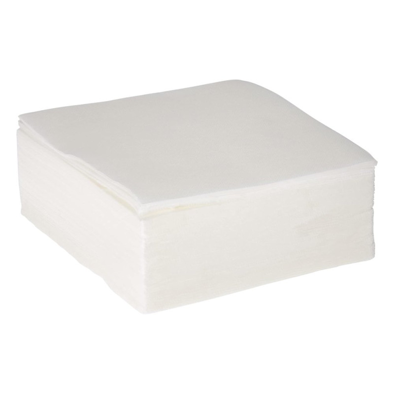 Serviette ouate 38x38 cm double point blanche