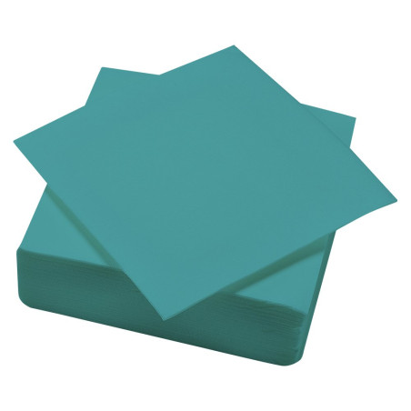 Serviette ouate 38x38 cm double point bleu caraïbes