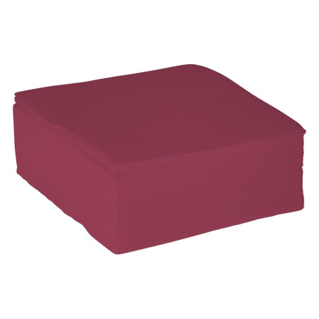 Serviette ouate 38x38 cm double point bordeaux