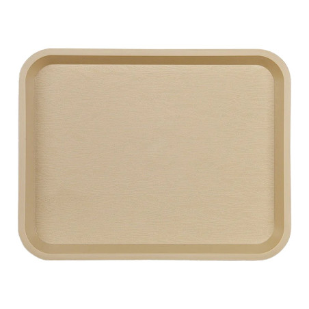 Plateau fast food sable en polypro incassable - 26x36 cm
