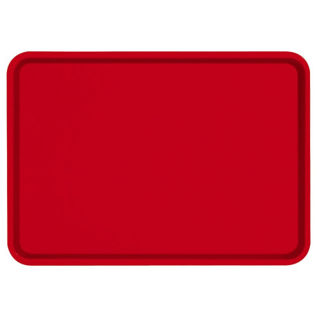 Plateau manutention rouge en polypro incassable - 60x40cm