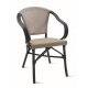 Fauteuil Rotin - beige noir - 3,7 kg - hauteur assise 44 cm - 57x57x83 cm