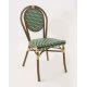 Chaise Bamboo - vert et crème - 3,5 kg - hauteur assise 44 cm - 43x58x88 cm