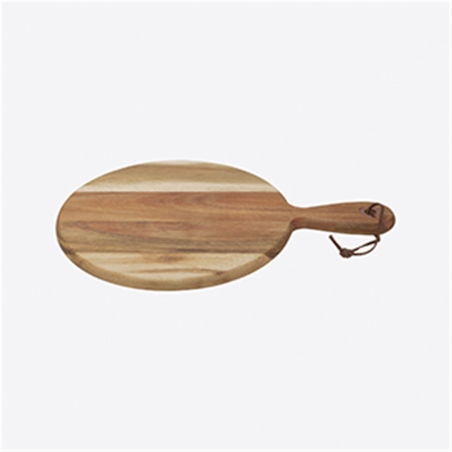 Planche ronde de présentation en bois d'accacia 35 x 24 x 1,5 cm