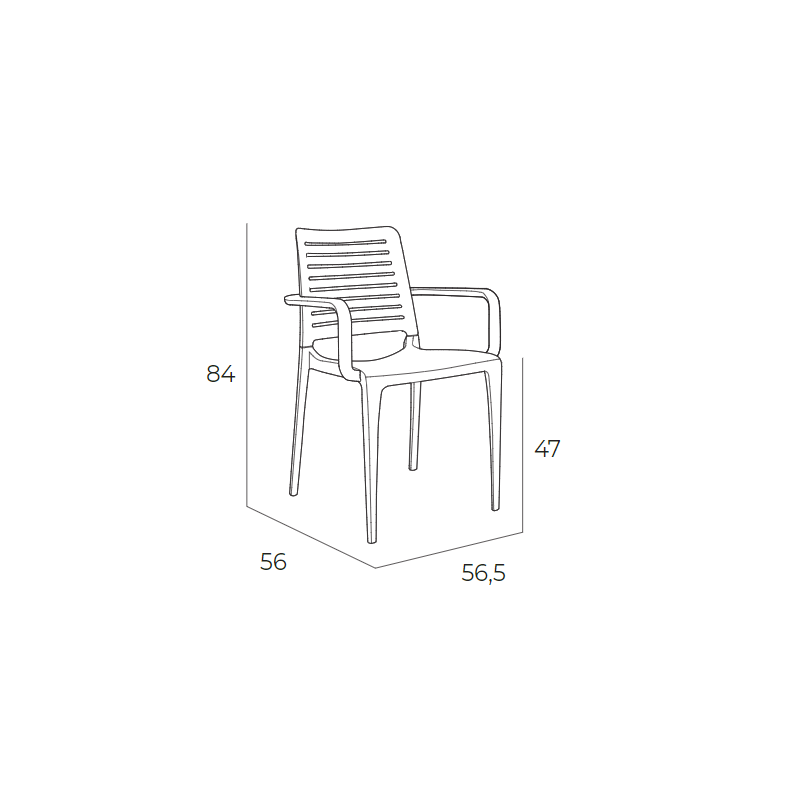 Fauteuil Park - taupe - 4,38 kg - hauteur assise 47 cm - 56,5x56x84 cm