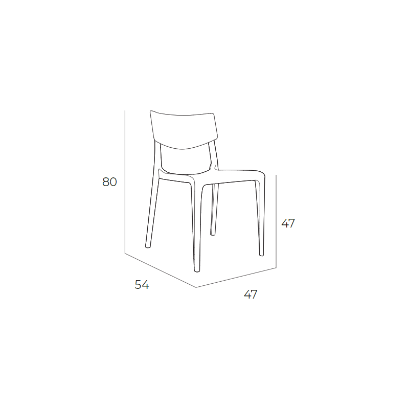 Chaise Town - taupe - 3,9 kg - hauteur assise 47 cm - 50x55x84 cm
