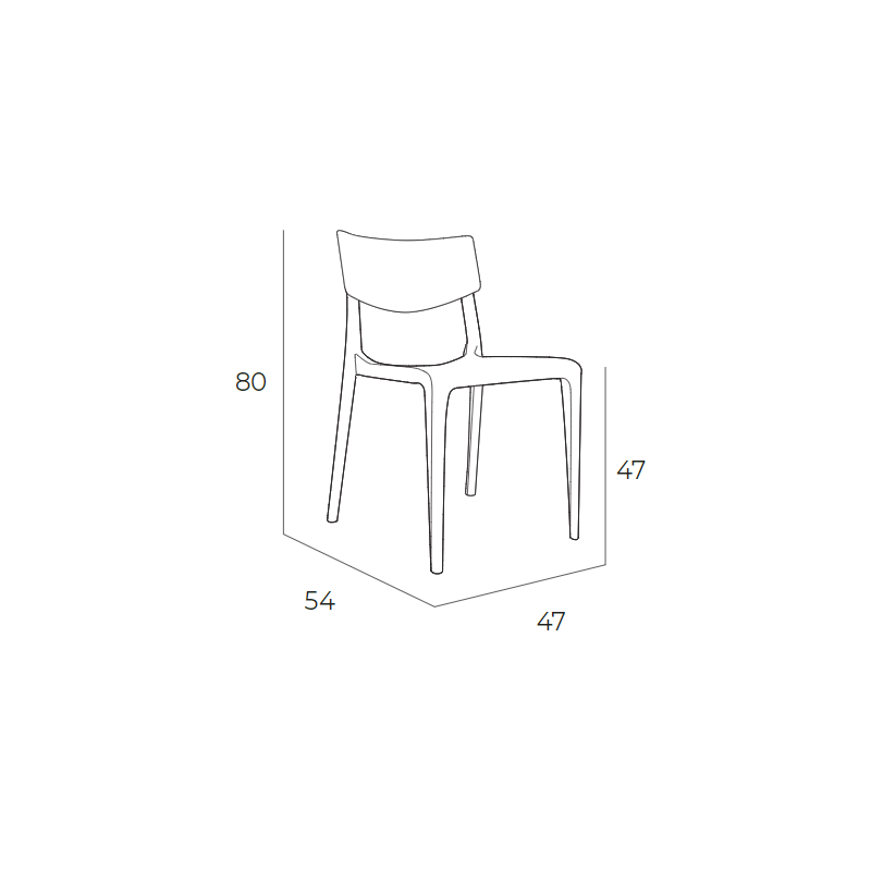 Chaise Town - rouge - 3,9 kg - hauteur assise 47 cm - 50x55x84 cm