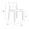 Chaise Town - rouge - 3,9 kg - hauteur assise 47 cm - 50x55x84 cm