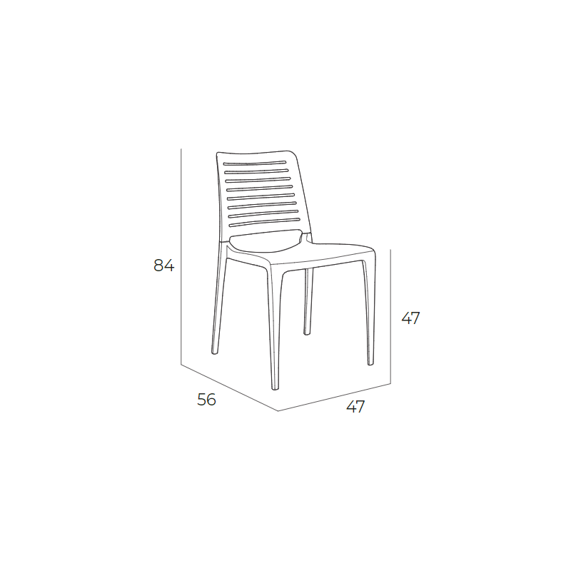 Chaise Park - océan - 3,79 kg - hauteur assise 47 cm - 50x56x84 cm