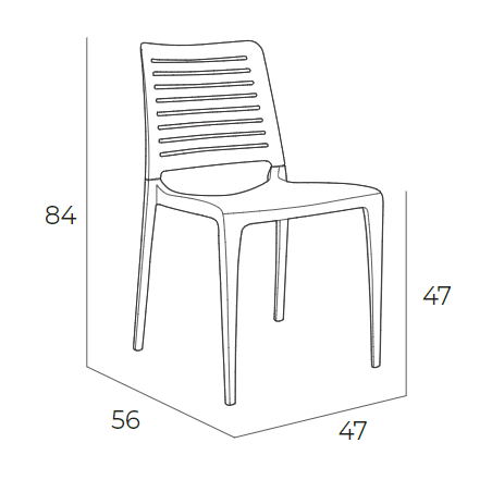 Chaise Park - océan - 3,79 kg - hauteur assise 47 cm - 50x56x84 cm