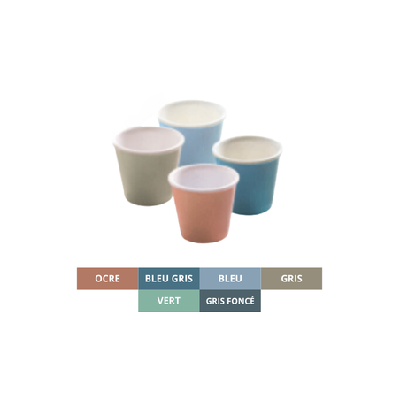 Tasse à café / moka en porcelaine - gobelets panachés : 1 couleur de chaque - 10cl
