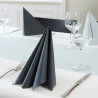 Serviette papier Airlaid 40x40 cm toucher textile noir - 50 pièces