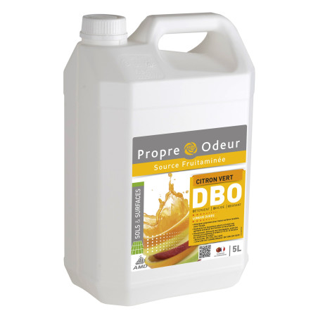 Détergent biocide odorant Sols et surfaces Senteur citron vert DBO PROPRE ODEUR - Bidon de 5L